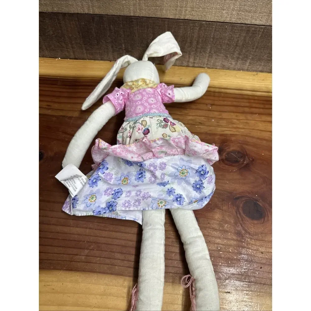 Easter Bunny Rag Doll in Flower Print Dress Shelf Sitter 18” Pier 1